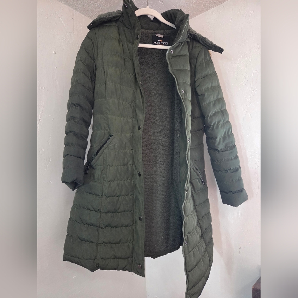 Women's Green Puffer Coat